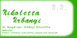 nikoletta urbanyi business card